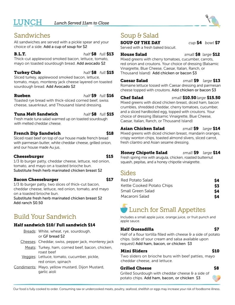 Cafe Menu 2